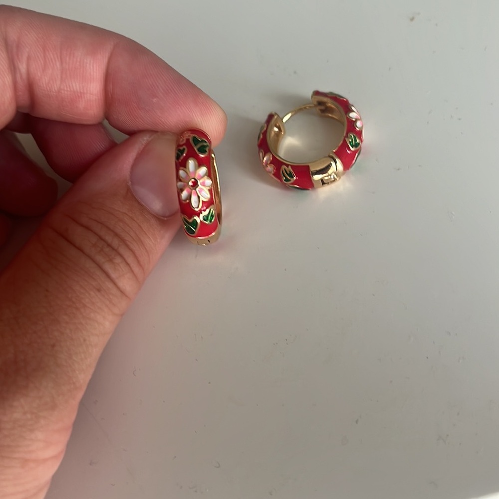 Patterned earrings - Picture 2 of 2